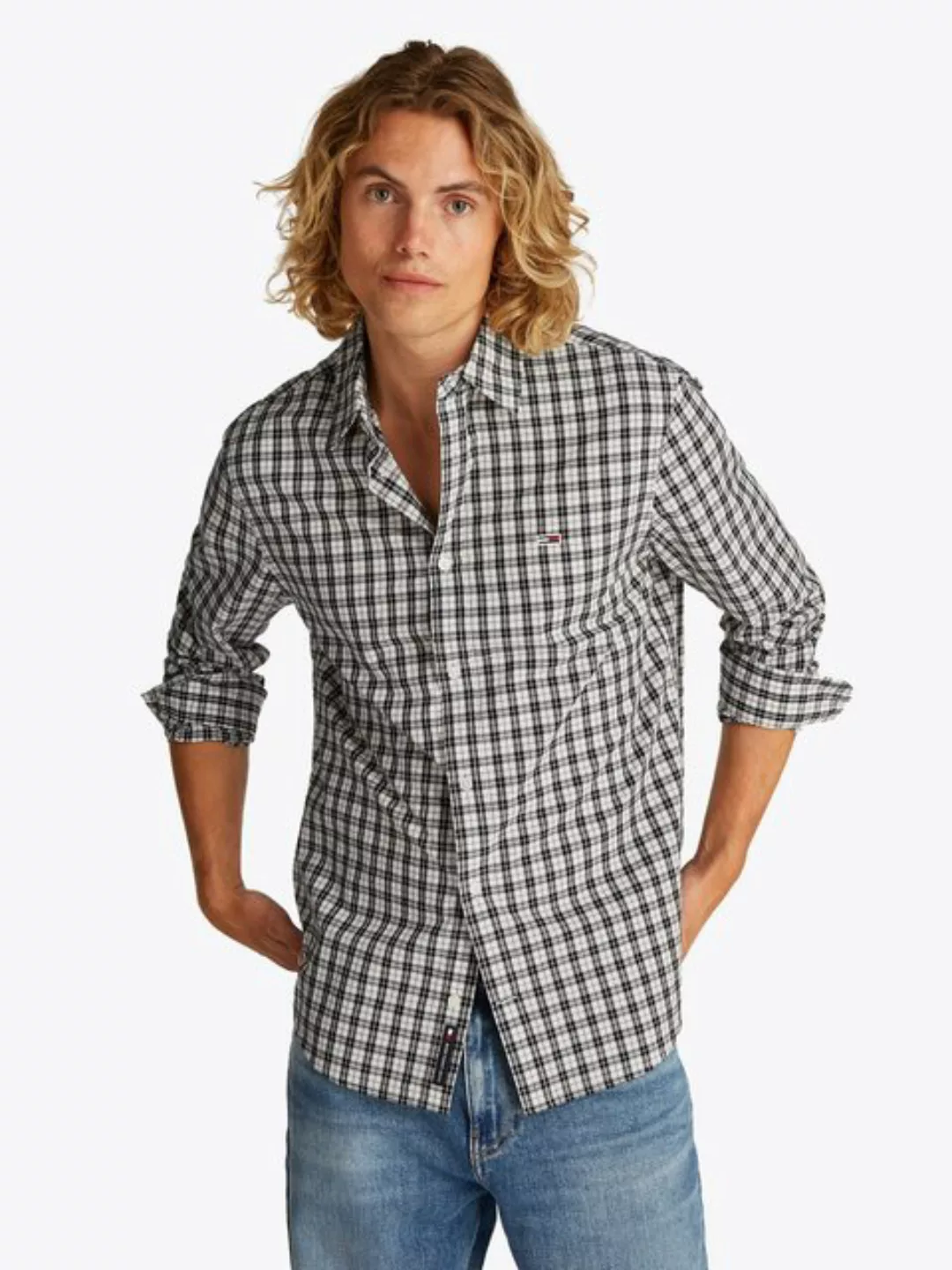 Tommy Jeans Langarmhemd TJM REG POPLIN CHECK LS SHIRT günstig online kaufen