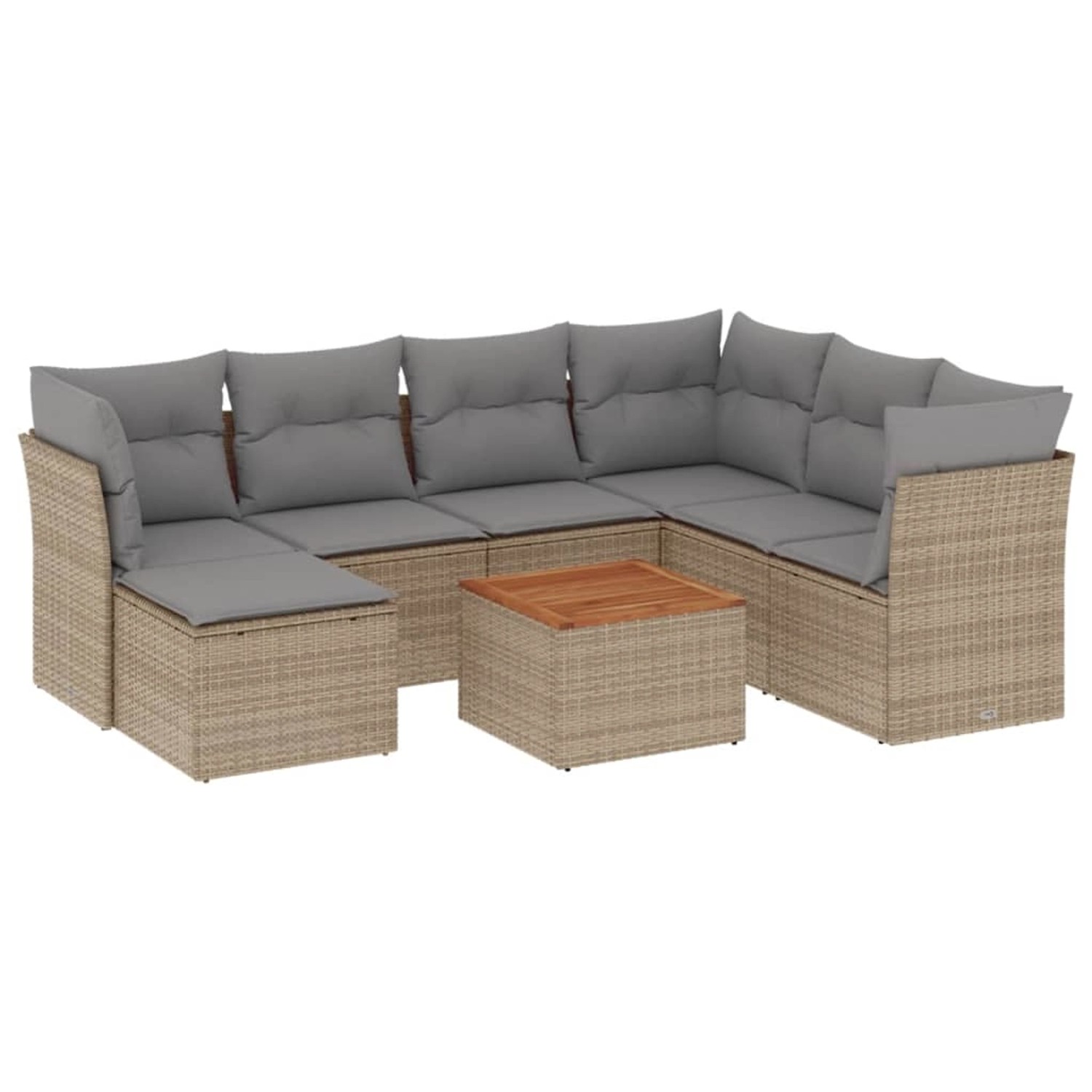 vidaXL 8-Tlg Garten-Sofagarnitur mit Kissen Beige Poly Rattan 3256094 günstig online kaufen