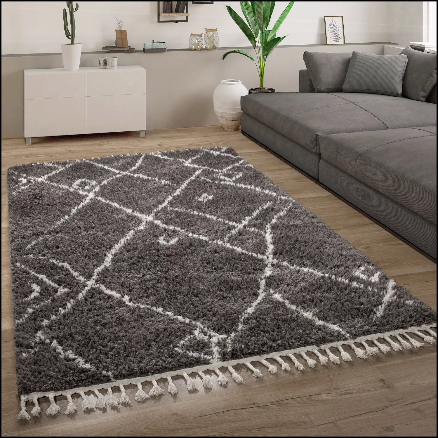 Paco Home Hochflor-Teppich »Orebro 171«, rechteckig, 44 mm Höhe, modernes R günstig online kaufen