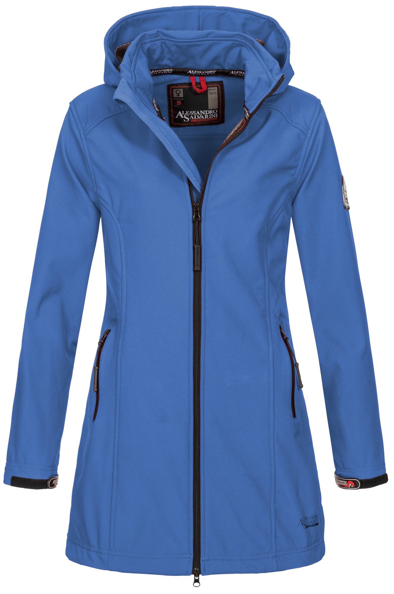 Alessandro Salvarini Softshelljacke "Alessia", lang mit abnehmbarer Kapuze günstig online kaufen