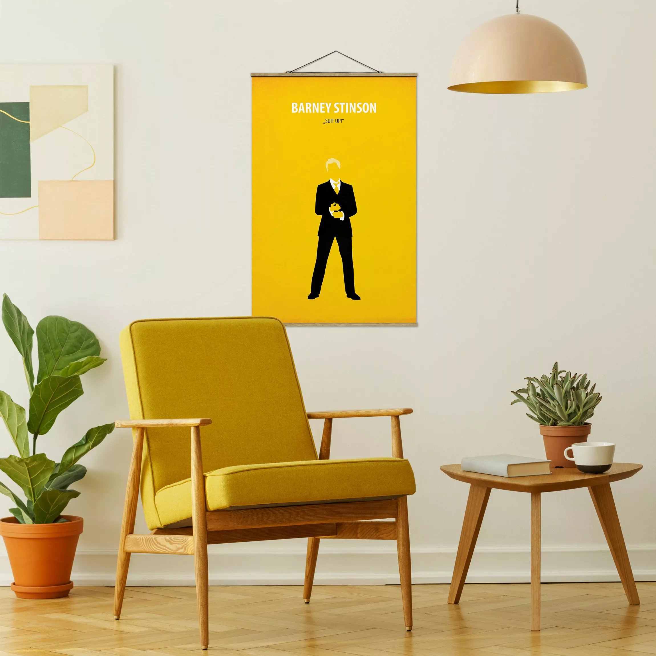 Stoffbild Portrait mit Posterleisten - Hochformat Filmposter Barney Stinson günstig online kaufen