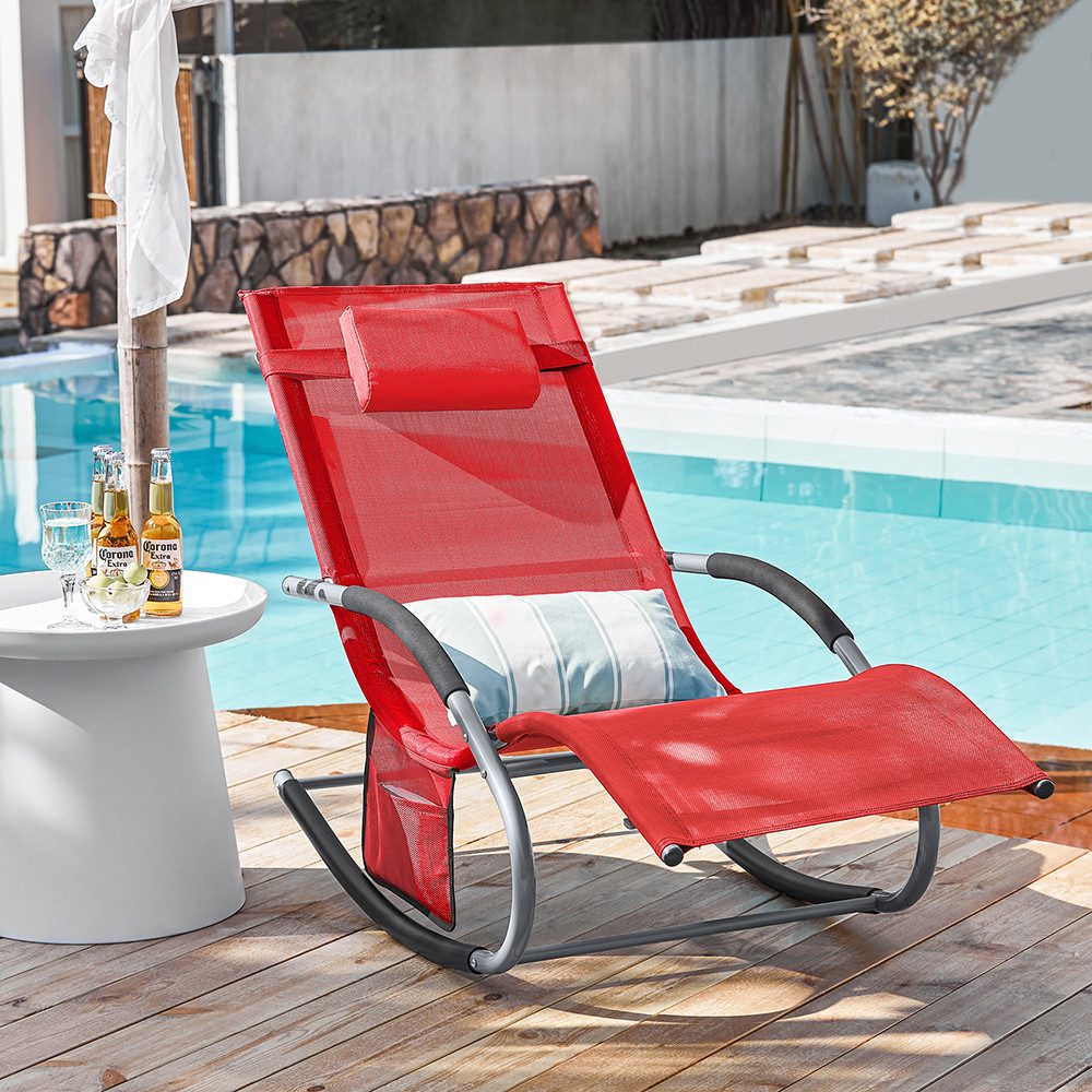SoBuy Gartenliege OGS28, Sonnenliege mit Kopfkissen günstig online kaufen