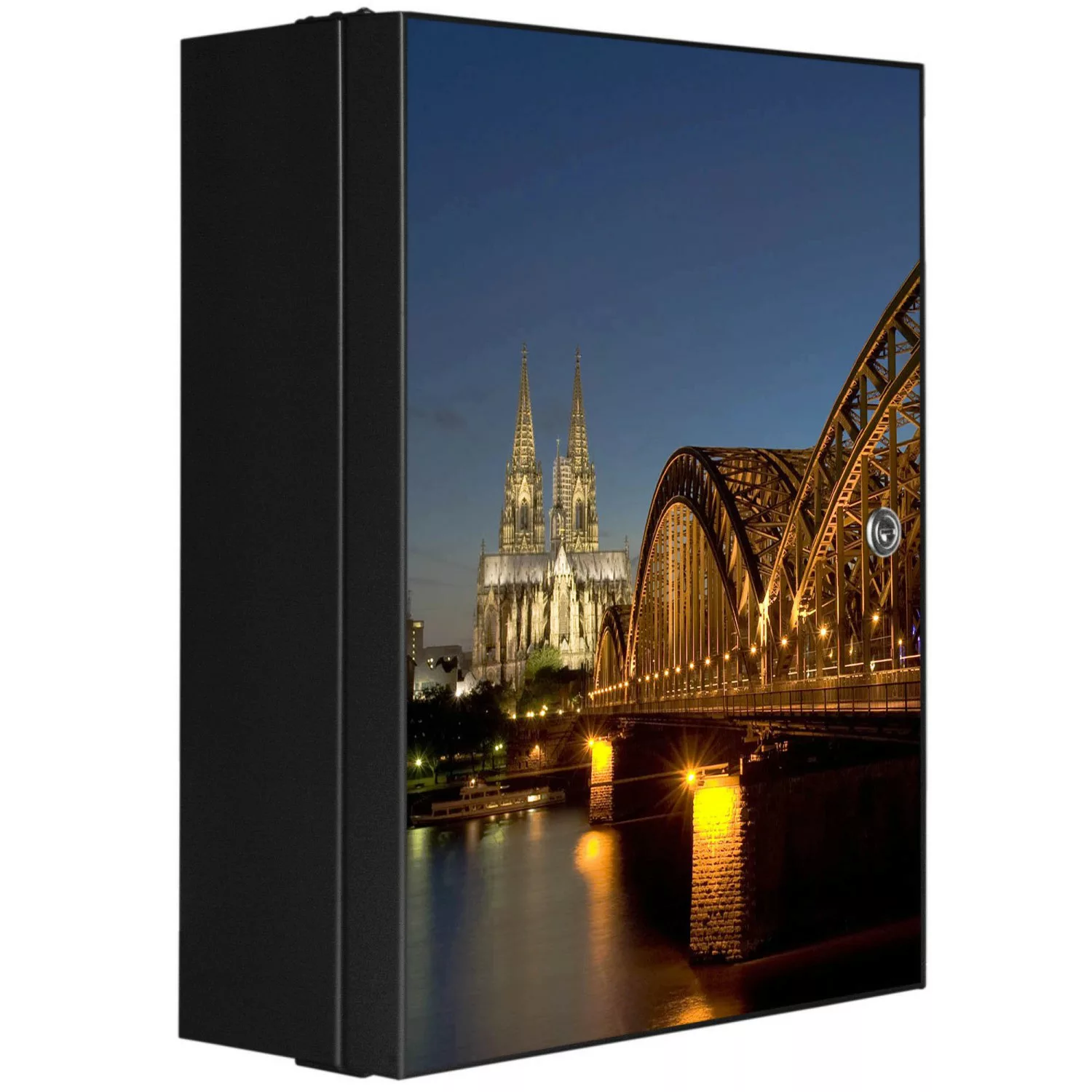 Banjado XXL Medizinschrank Abschliessbar 35x46x15cm Arzneischrank Anthrazit günstig online kaufen