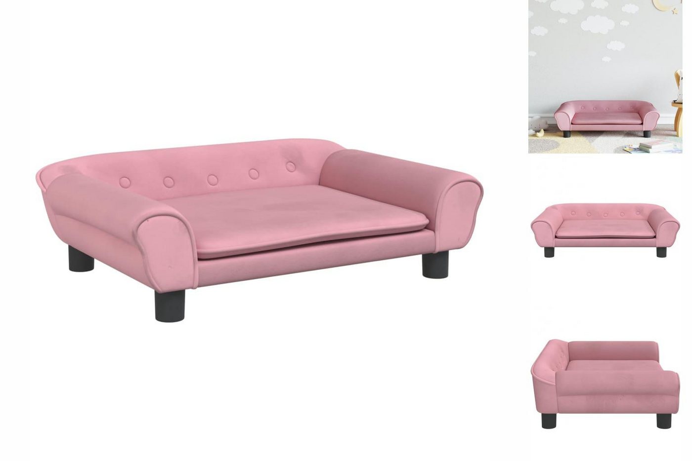 vidaXL Kindersofa Kindersofa Rosa 70x45x26 cm Samt Kindercouch Kindermöbel günstig online kaufen