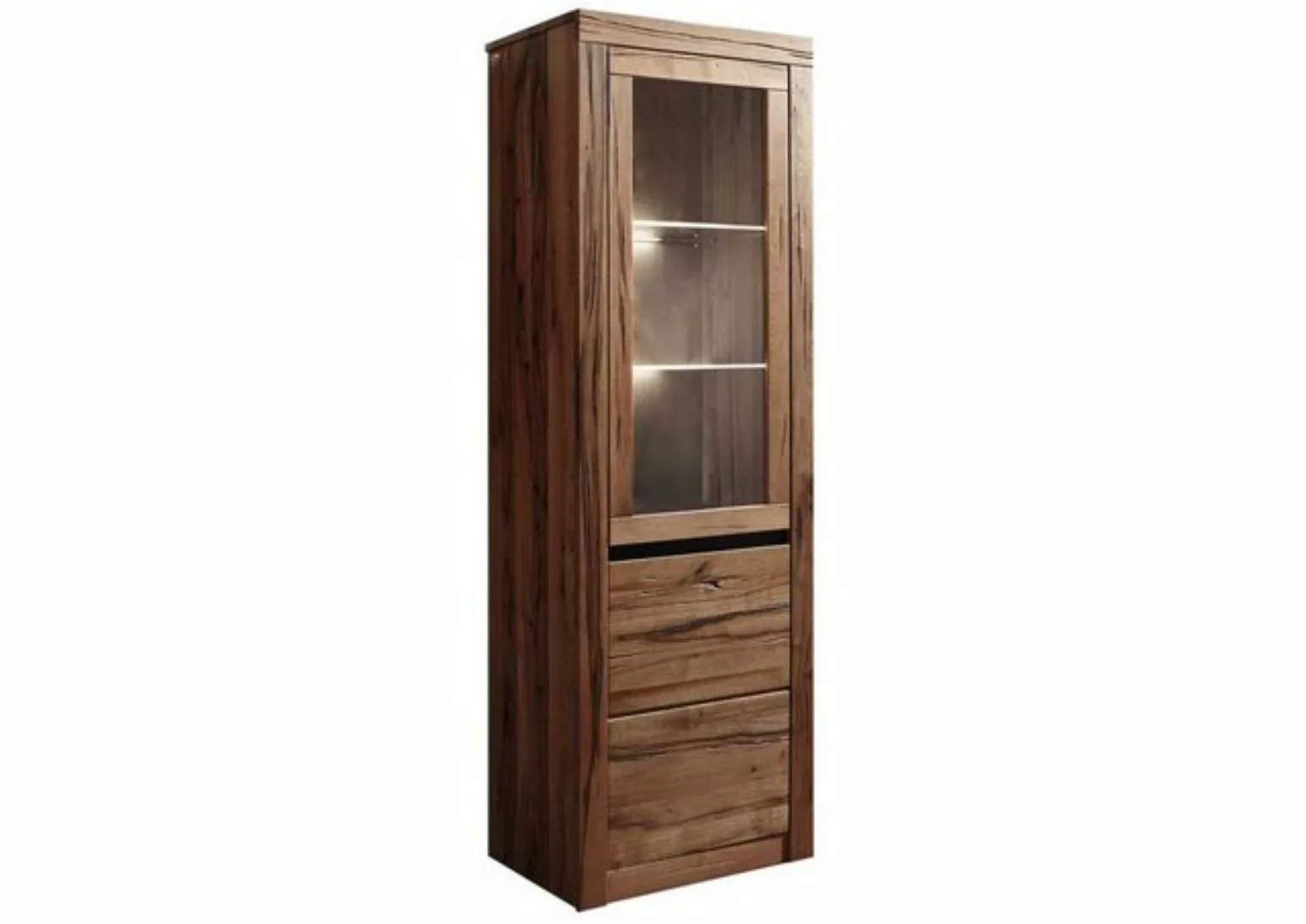 Massivmoebel24 Standvitrine (Vitrine Wild-/Zerreiche 62x42x191 Tabacco brow günstig online kaufen