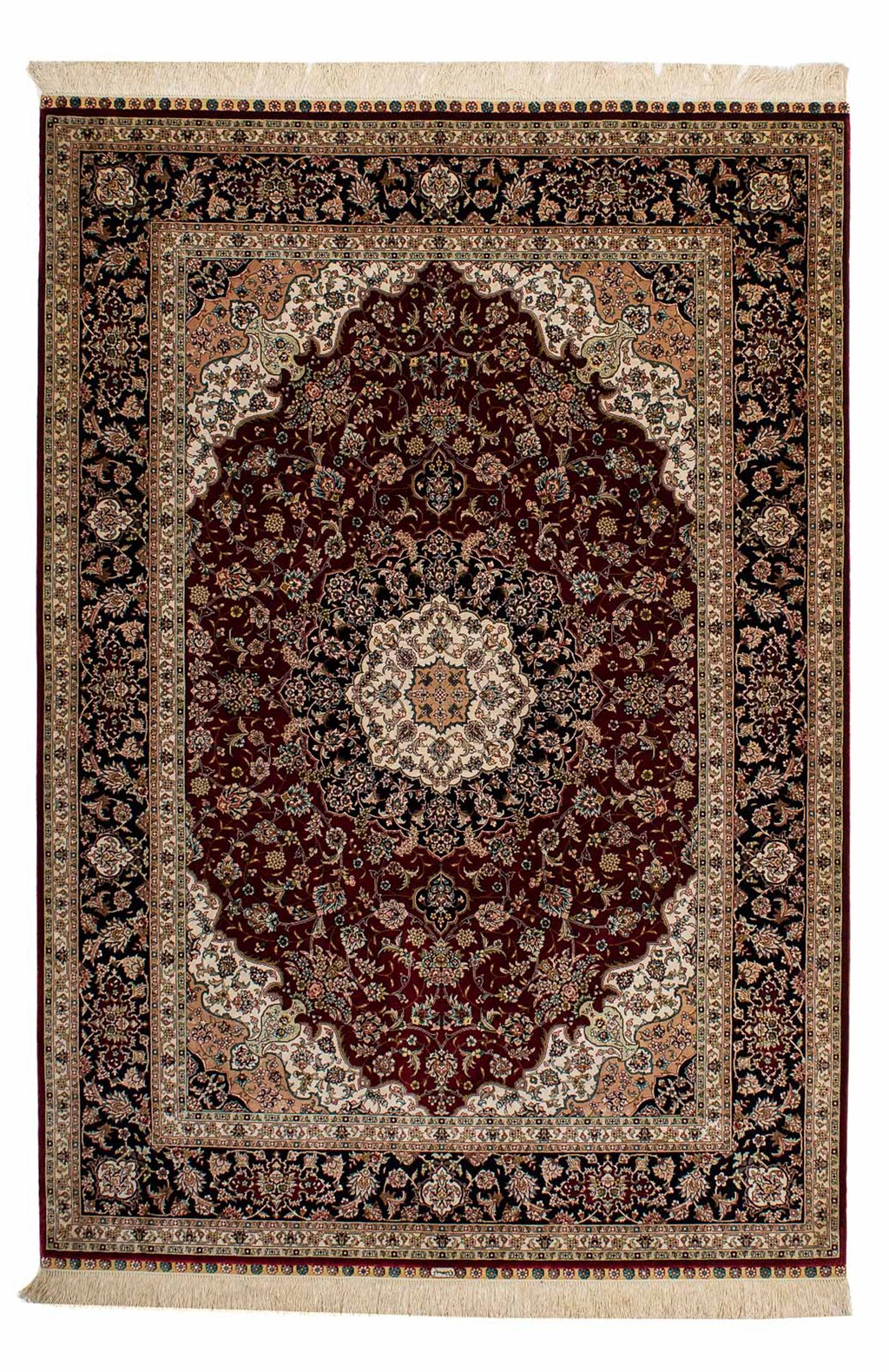 morgenland Orientteppich »Perser - Ghom - 197 x 133 cm - dunkelrot«, rechte günstig online kaufen
