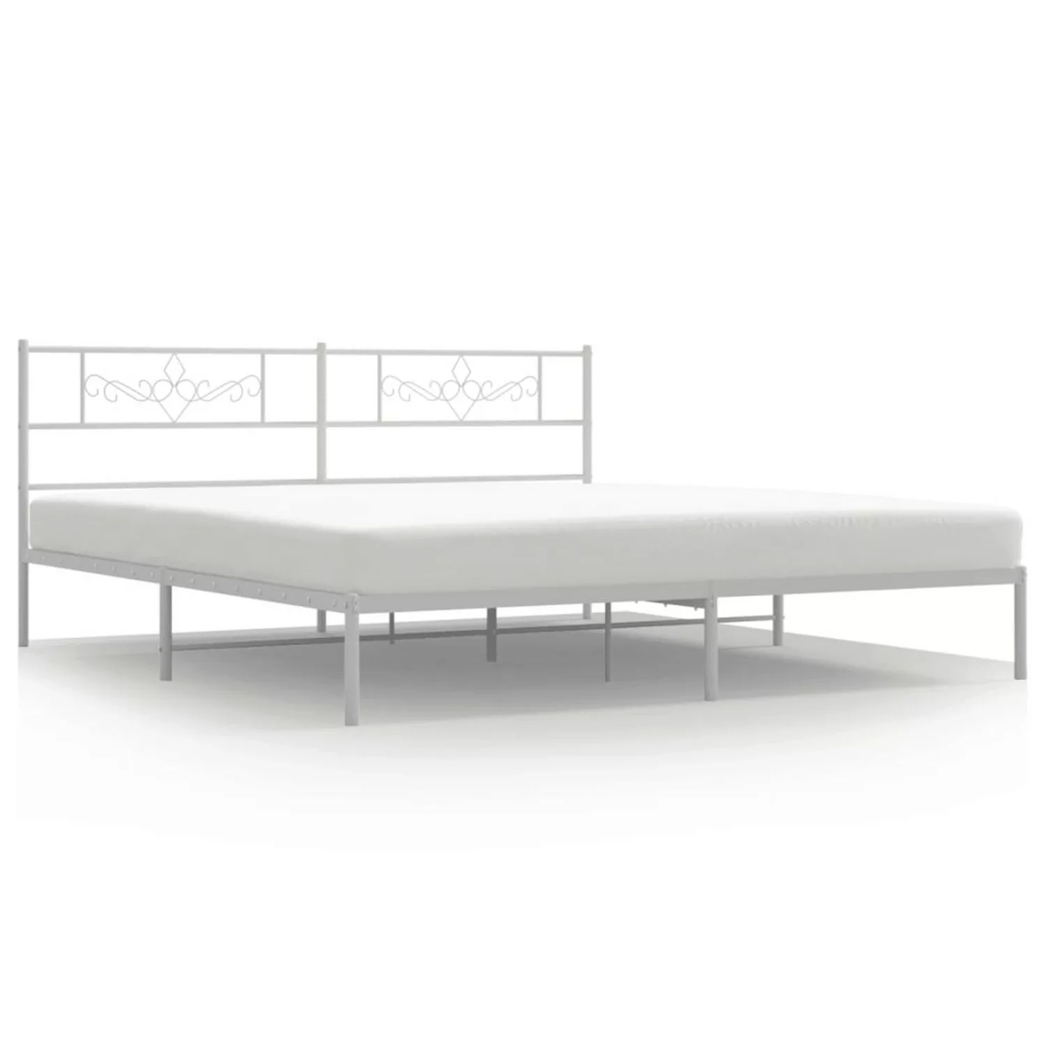 vidaXL Bettgestell mit Kopfteil Metall Weiß 183x213 cm Modell 161898990 günstig online kaufen