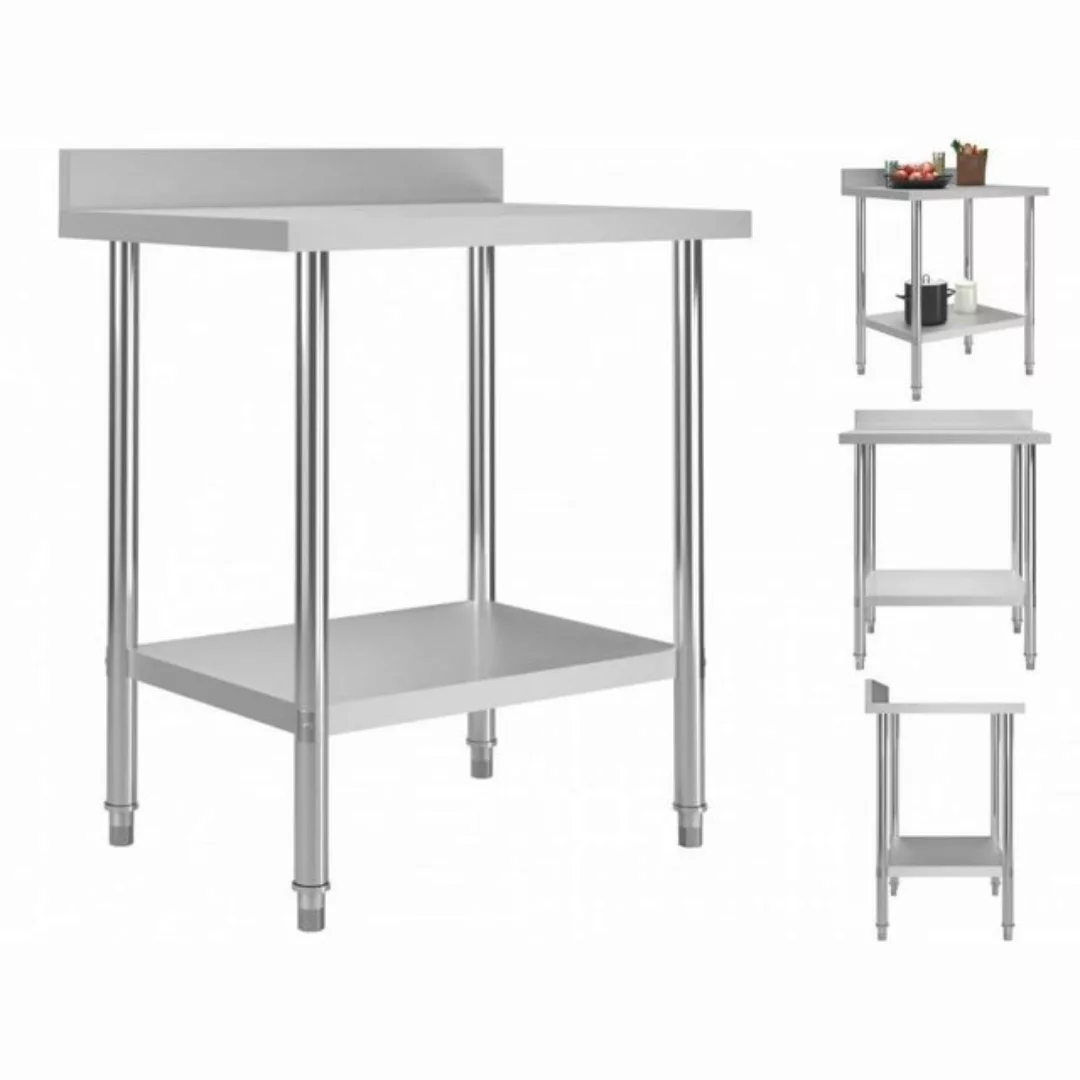 vidaXL Unterschrank Küchen-Arbeitstisch mit Aufkantung 80 x 60 x 93 cm Edel günstig online kaufen
