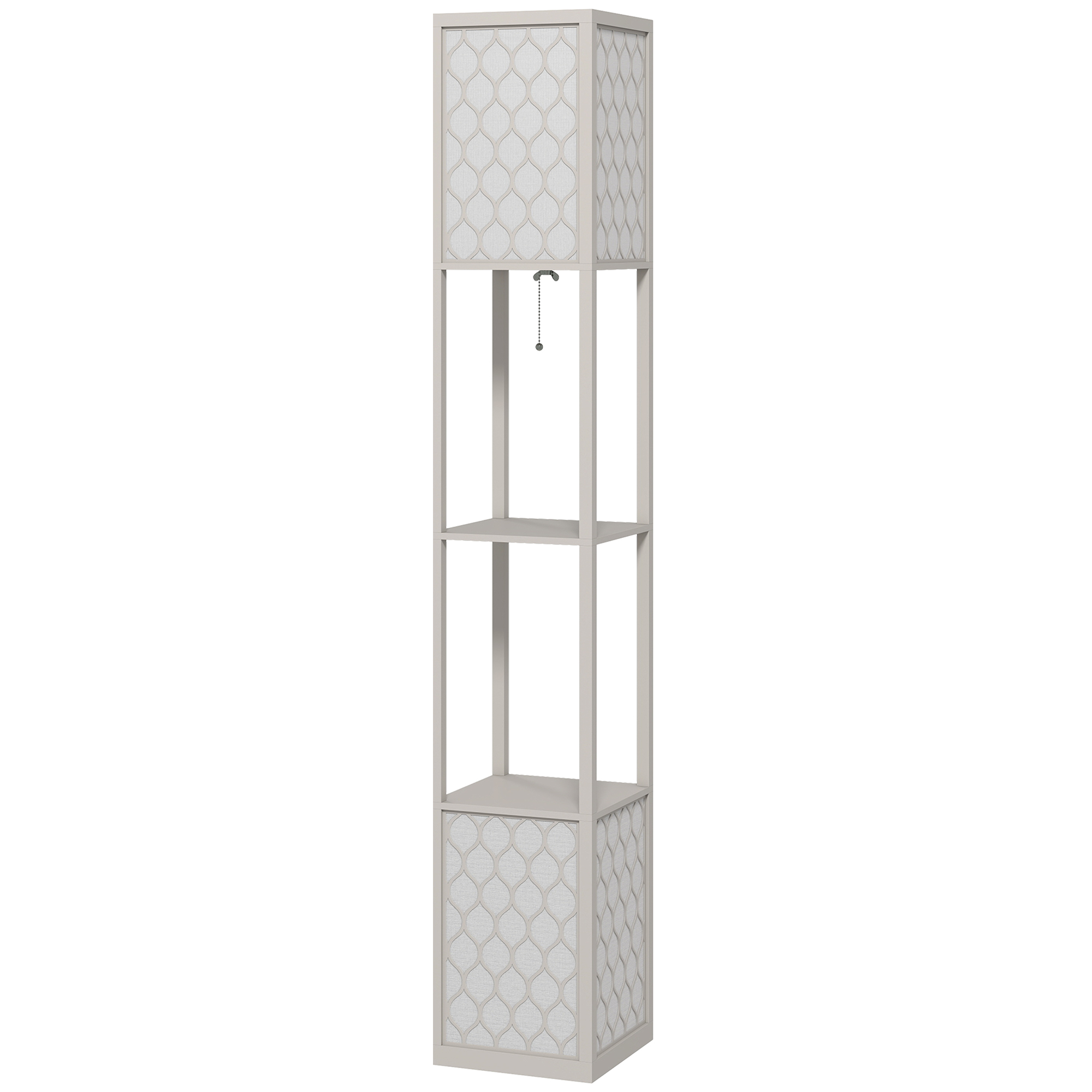 HOMCOM Stehlampe mit Regal, Stehleuchte mit Doppellicht, 40 W Standlampe mi günstig online kaufen