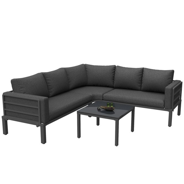 OKWISH Sofa Gartenmöbelset,mit verzinktem Eisengestell, Elegantes Gartenmöb günstig online kaufen