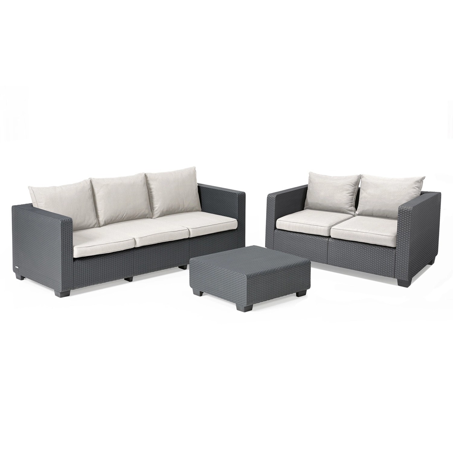 Allibert Salta Gartenmöbel Set mit Gartensofa und Esstisch Wetterfeste Ratt günstig online kaufen