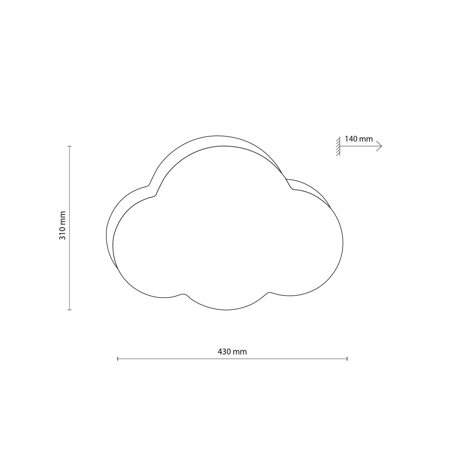 Deckenleuchte Cloud, rosa, 43 cm lang, Textil, Wolke, E27 günstig online kaufen