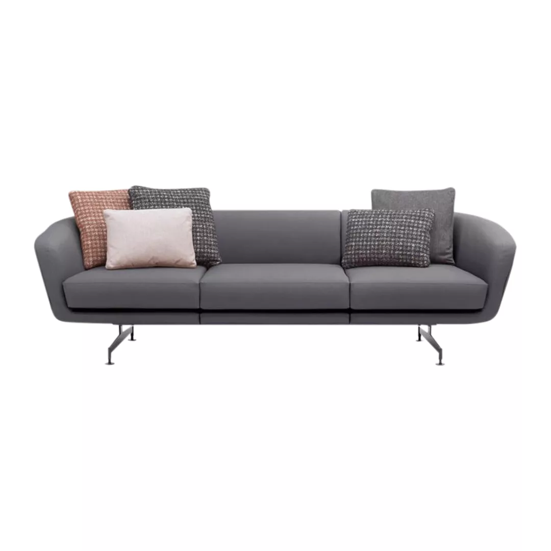 Kartell - Betty 3-Sitzer Sofa Leder - grau/ECO-Leder grau/BxHxT 245x72x90cm günstig online kaufen