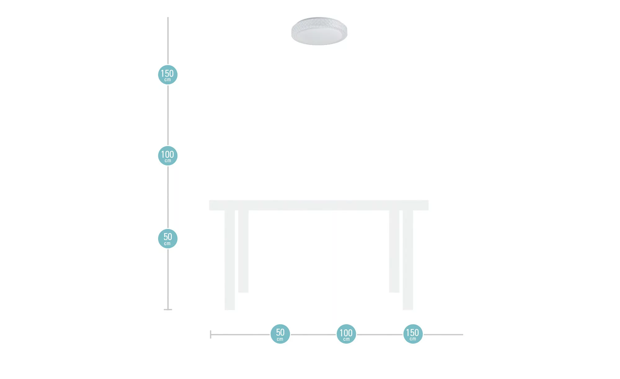 KHG LED-Deckenleuchte  1-flammig mit Sternenhimmeloptik   ¦ weiß ¦ Maße (cm günstig online kaufen