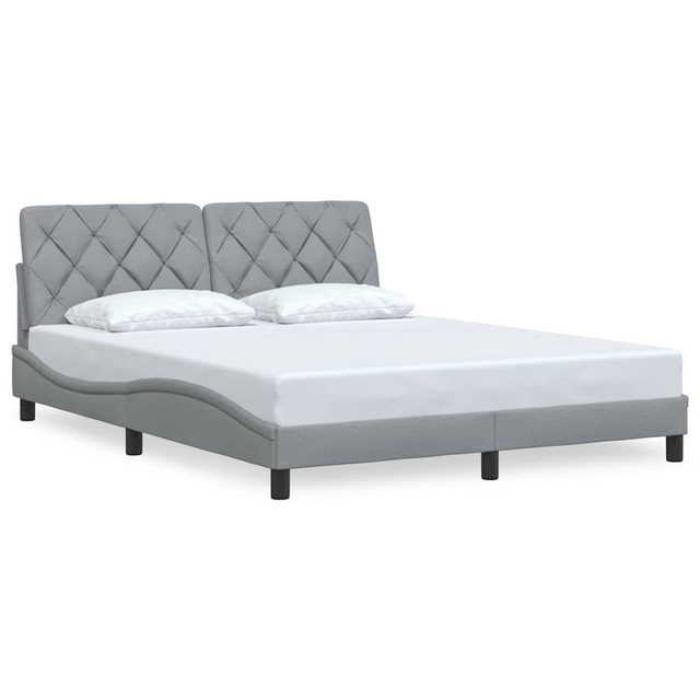 vidaXL Bett Bettgestell ohne Matratze Hellgrau 160x200 cm Stoff günstig online kaufen