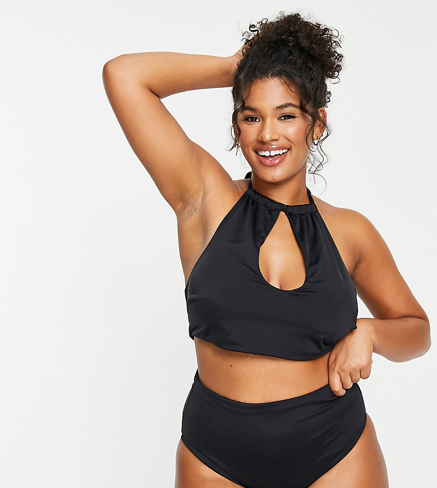 ASOS DESIGN Curve – Mix & Match – Bikinioberteil mit Neckholder-Design mit günstig online kaufen