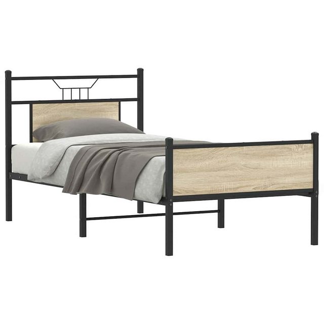 vidaXL Bett, Bettgestell ohne Matratze Sonoma-Eiche 90x190 cm Holzwerkstoff günstig online kaufen