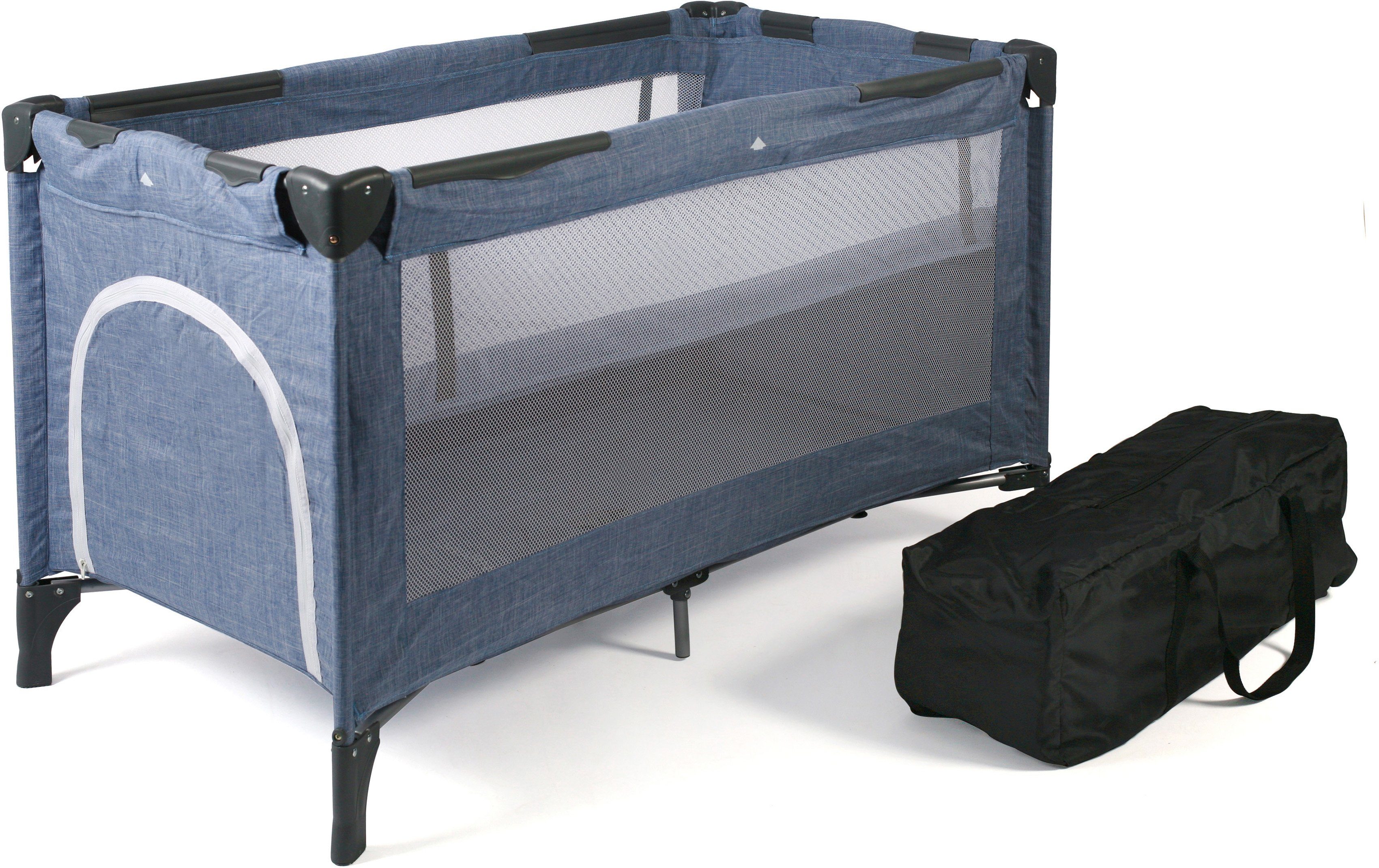 CHIC4BABY Baby-Reisebett Luxus, Jeans Blue, inkl. günstig online kaufen