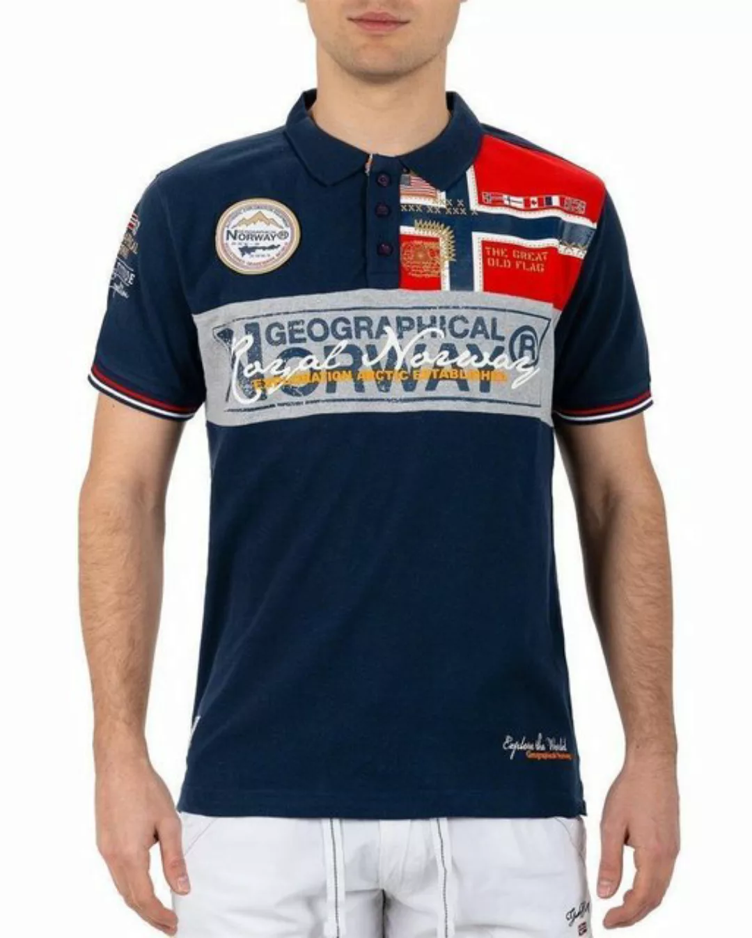 Geographical Norway T-Shirt Kurzarm Poloshirt bakidney Men mit Aufnähern un günstig online kaufen