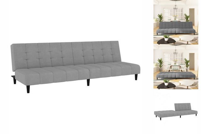 vidaXL Sofa Schlafsofa 2-Sitzer Hellgrau Samt günstig online kaufen