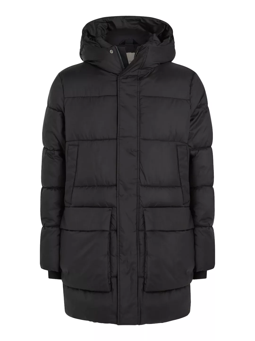 Calvin Klein Kurzmantel "LONG HOODED QUILT PUFFER MW", mit Logopatch günstig online kaufen