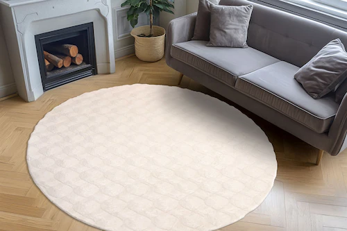 Teppich   ¦ beige ¦ Synthetische Fasern ¦ Maße (cm): B: 200 H: 3  Ø: 200 Te günstig online kaufen