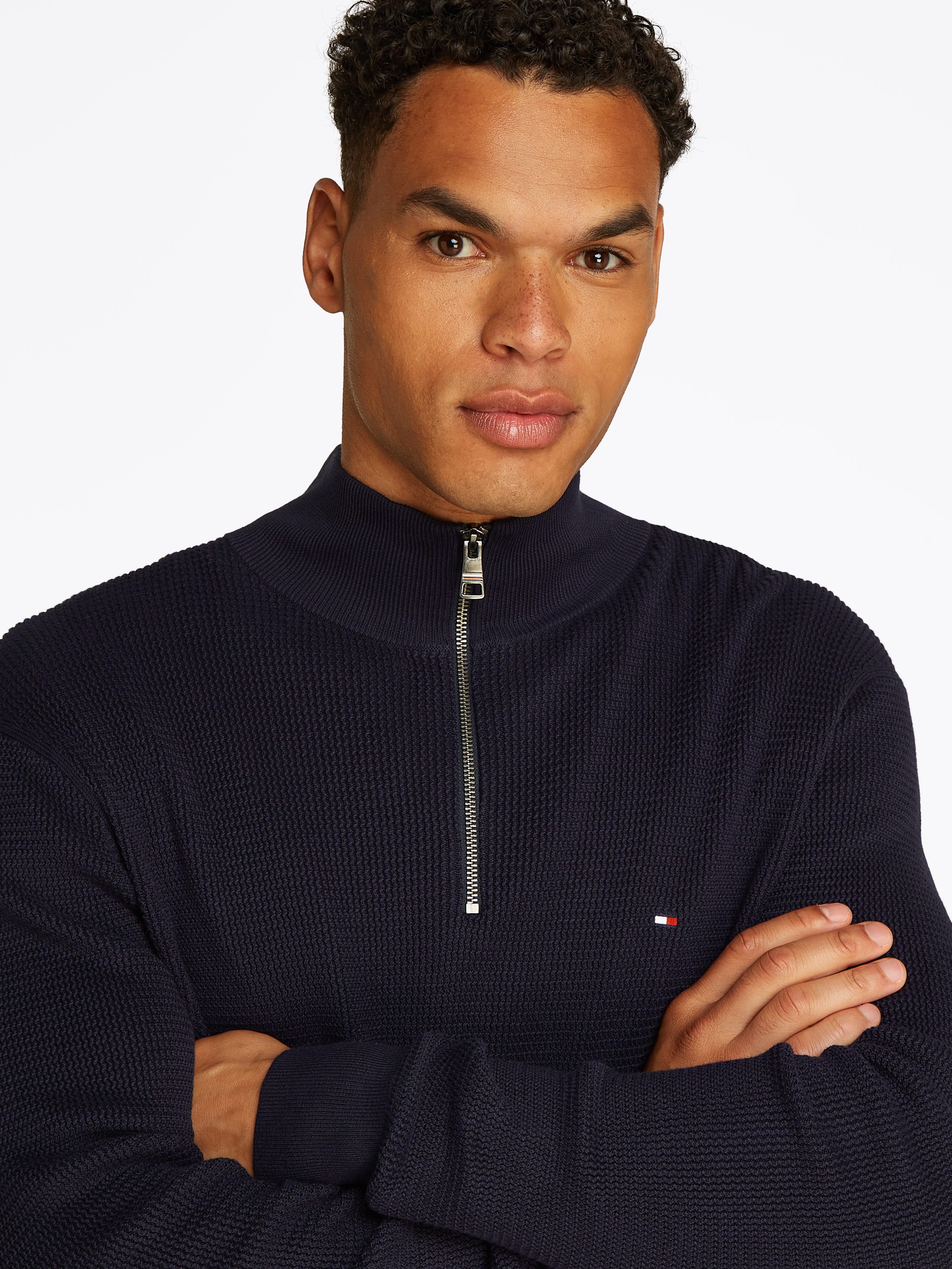 Tommy Hilfiger Troyer RACKING STRUCTURE ZIP günstig online kaufen