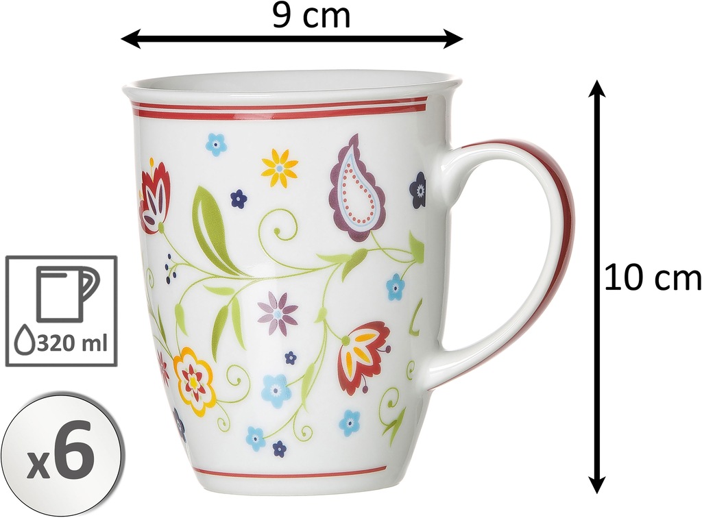 Ritzenhoff & Breker Becher »Doppio Shanti, 6-teilig«, (Set, 6 tlg.), Paisle günstig online kaufen