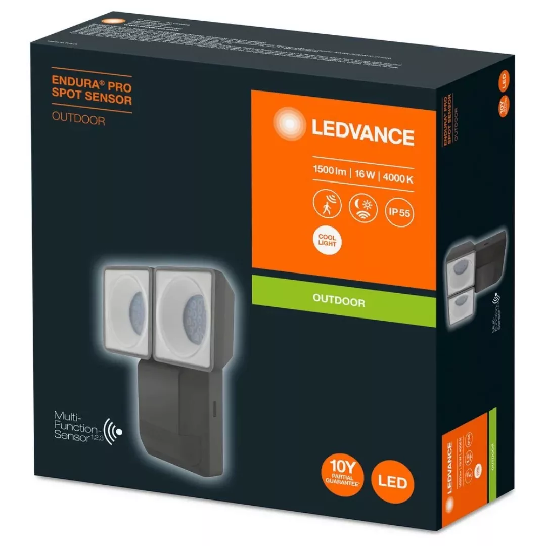 LEDVANCE Endura Pro Spot Sensor LED-Spot 16W grau günstig online kaufen