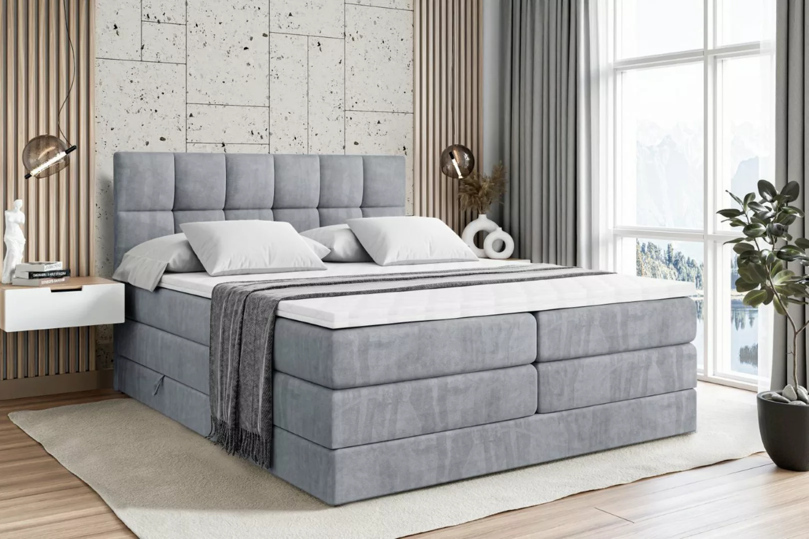 ALTDECOR Boxspringbett RICAR KING (Multipocket-Matratze H4 und H3 Matratze günstig online kaufen