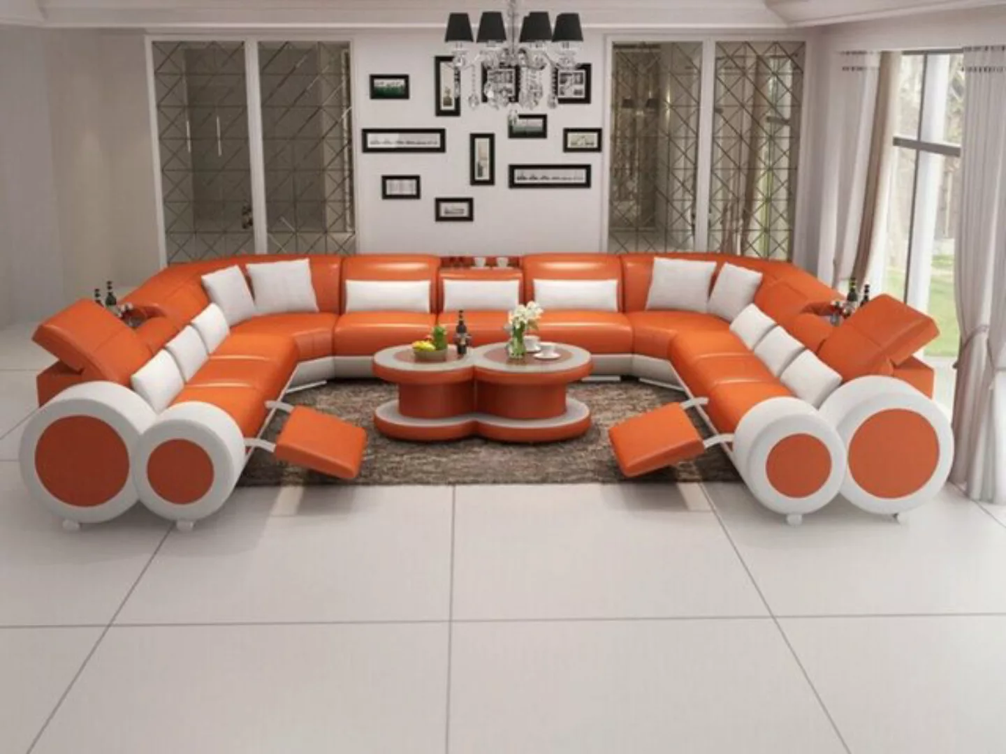 JVmoebel Ecksofa, Wohnlandschaft Relax Fußstütze Ecksofa Polster Sofa Couch günstig online kaufen