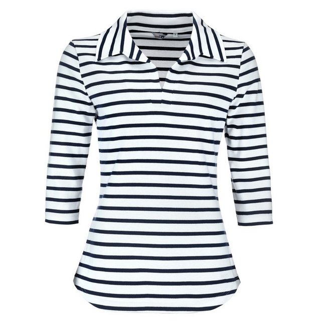 modAS Poloshirt Damen Shirt mit Polokragen und Streifen aus Baumwolle günstig online kaufen