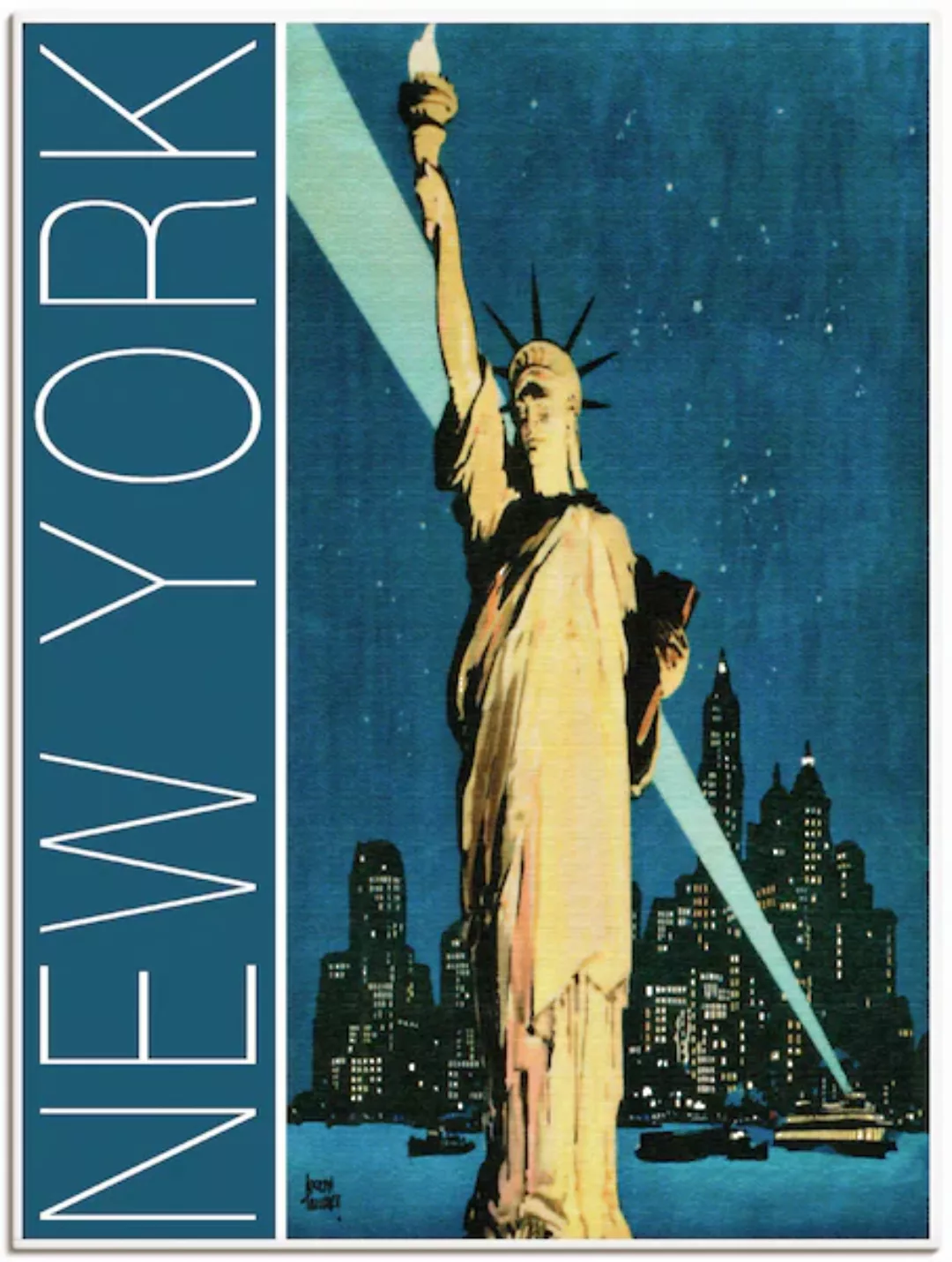Artland Leinwandbild "New York Vintage Reiseplakat", Amerika, (1 St.) günstig online kaufen