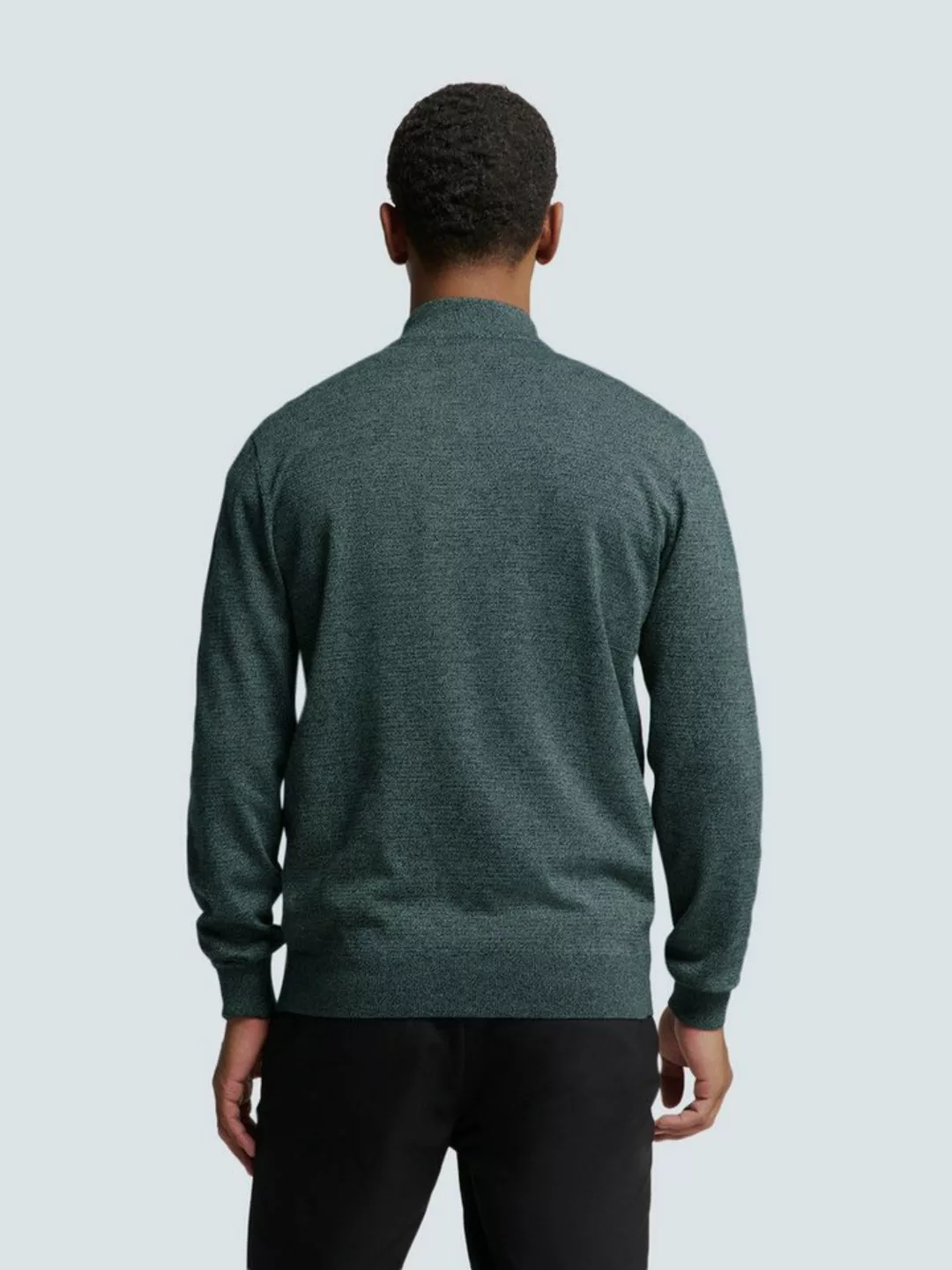 NO EXCESS Strickpullover Pullover Half Zip 2 Coloured Melange günstig online kaufen