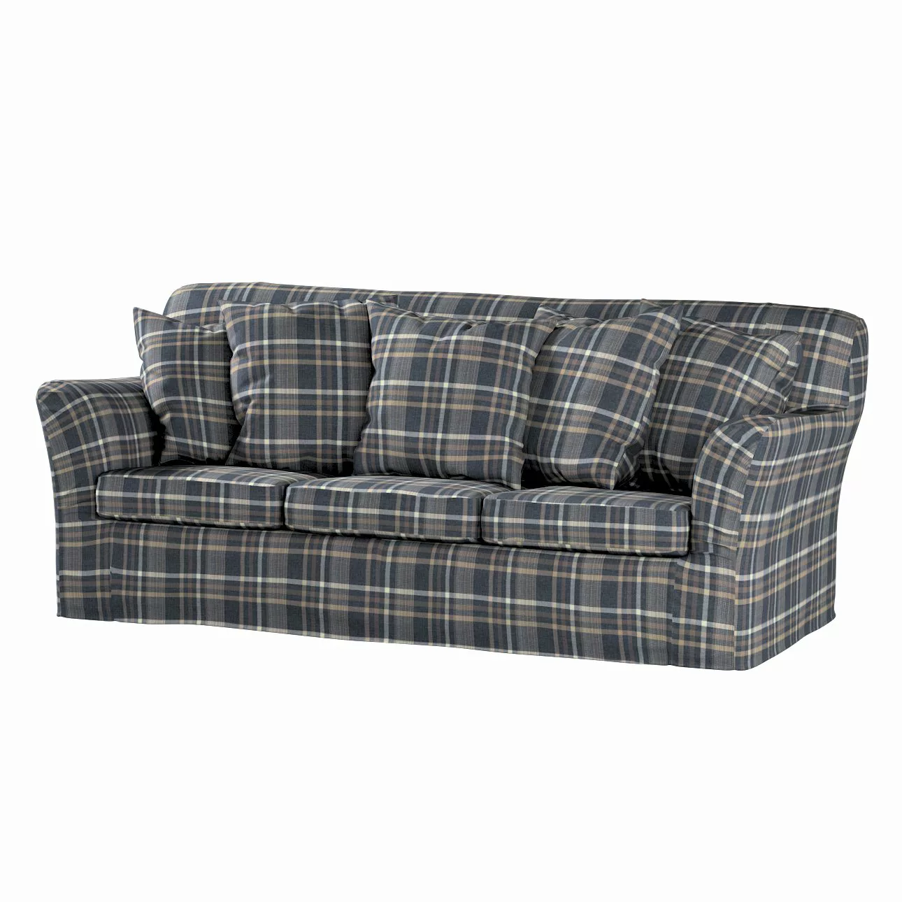 Bezug für Tomelilla 3-Sitzer Sofa nicht ausklappbar, braun- blau, Sofahusse günstig online kaufen