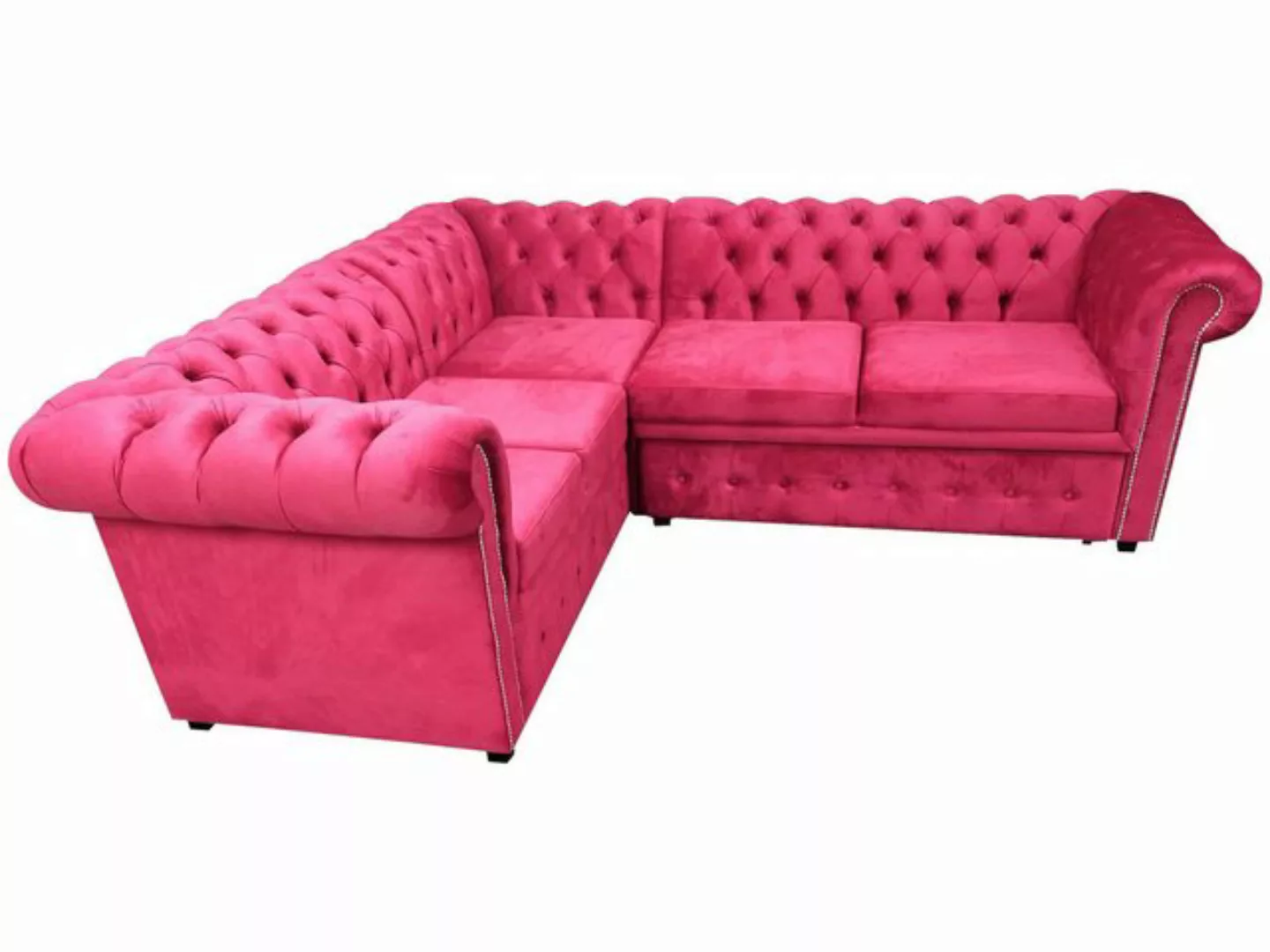 Xlmoebel Ecksofa Luxus Ecksofa L-Form Chesterfield Textil Rosa Couch Modern günstig online kaufen