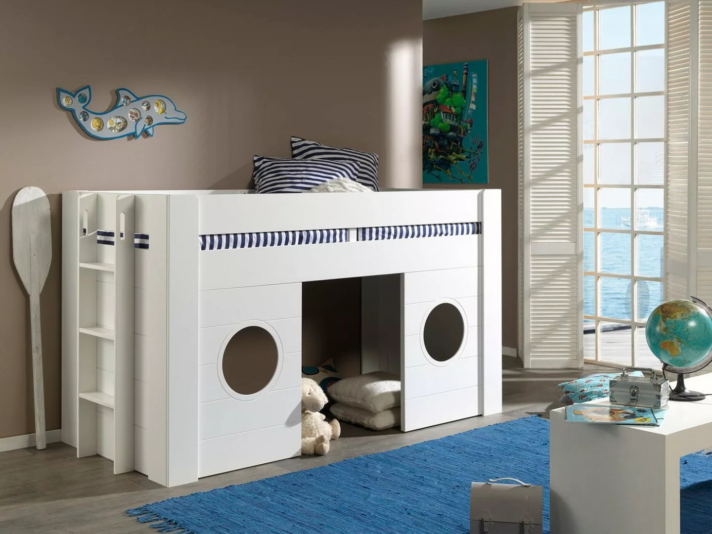 Natur24 Kinderbett Einzelbett Freya 90x200cm MDF Weiß günstig online kaufen