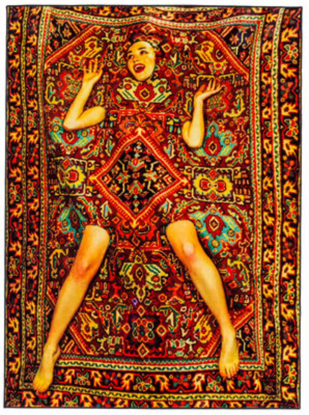 Teppich Toiletpaper - Lady on Carpet textil bunt / 194 x 280 cm - Seletti - günstig online kaufen