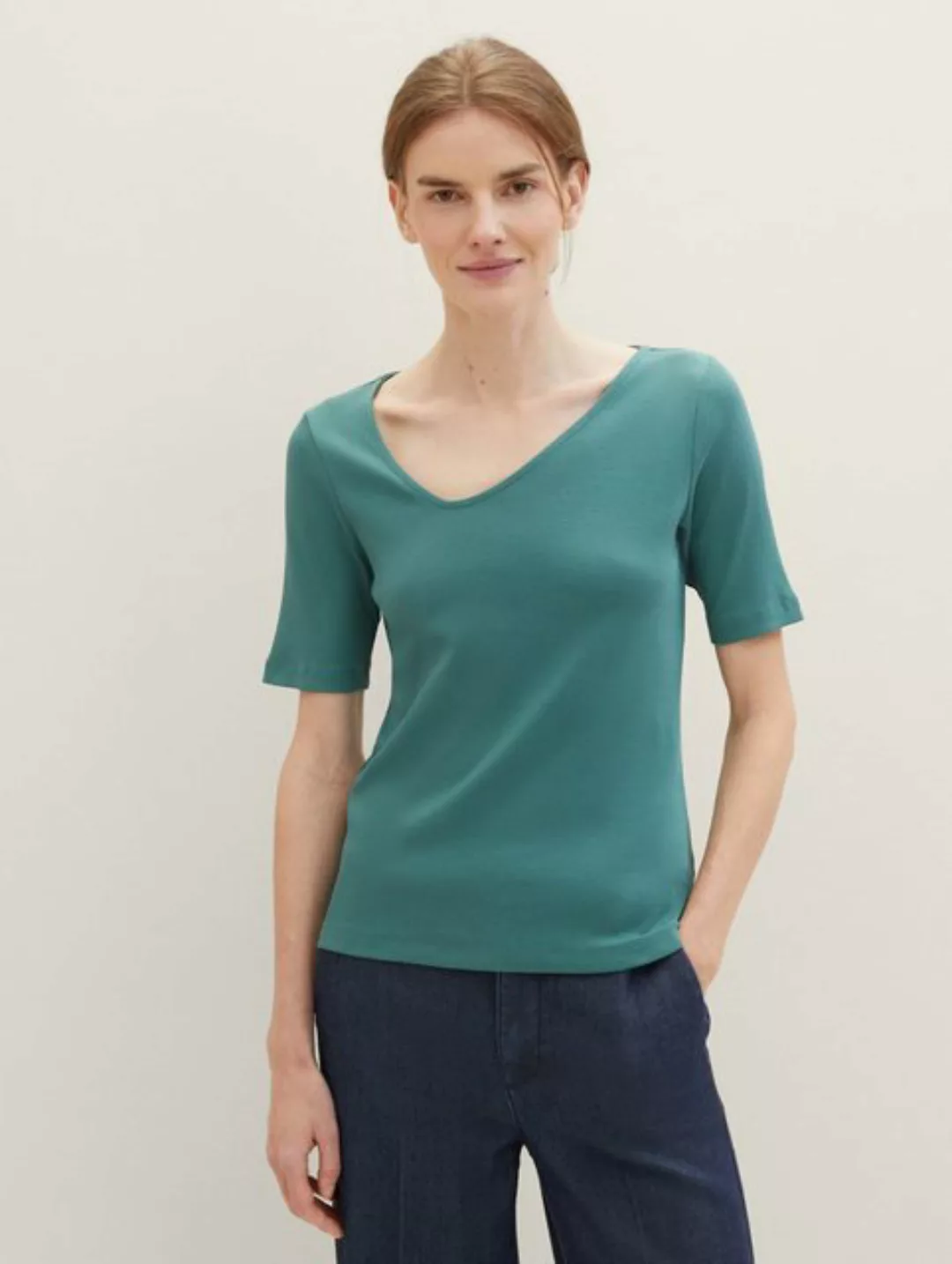 TOM TAILOR T-Shirt T-Shirt mit asymmetrischem Ausschnitt günstig online kaufen