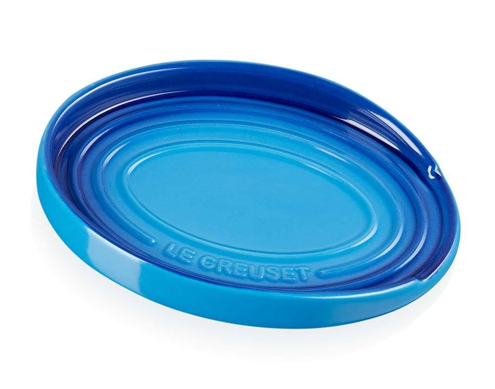 Le Creuset Kochlöffelablage Oval Kochlöffelhalter Steinzeug Azure Blau günstig online kaufen