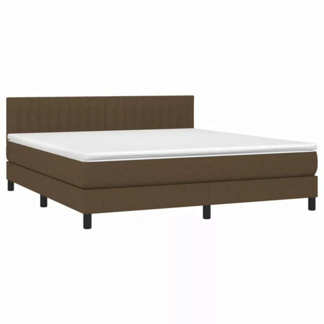 vidaXL Boxspringbett Boxspringbett mit Matratze Dunkelbraun 160x200 cm Stof günstig online kaufen