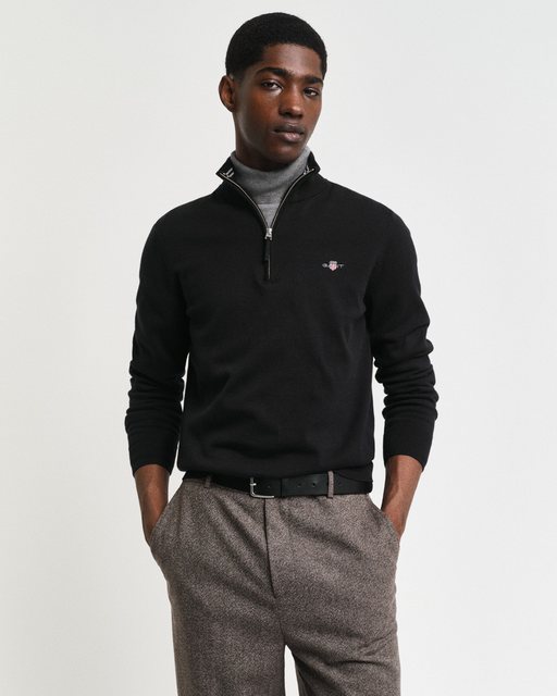 Gant Troyer CLASSIC COTTON HALF ZIP mit gerippten Details günstig online kaufen