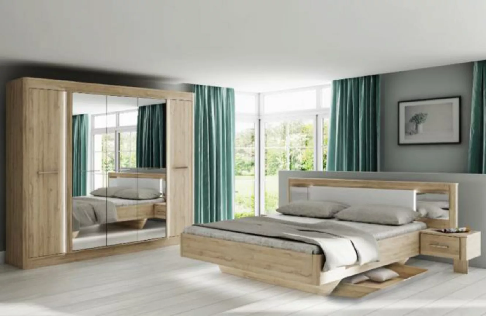 Schlafzimmer-Set 5-tlg Cristal VB-02 von Forestdream Grandson Eiche Hell günstig online kaufen