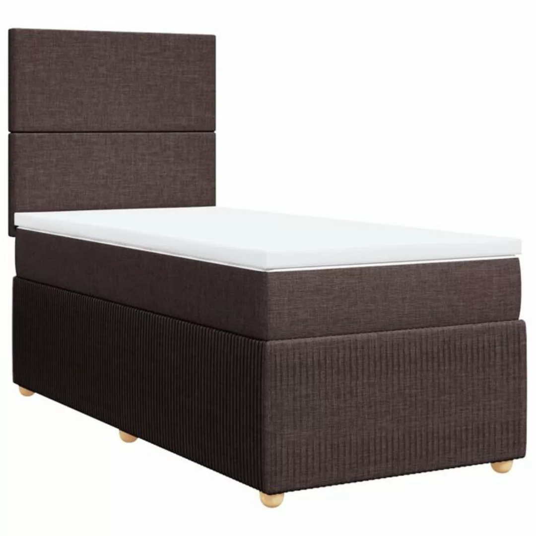 vidaXL Bett Boxspringbett mit Matratze Dunkelbraun 80x200 cm Stoff günstig online kaufen