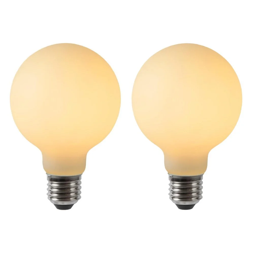 LED Leuchtmittel E27 Globe - G80 in Beige 5W 500lm 2er-Pack günstig online kaufen