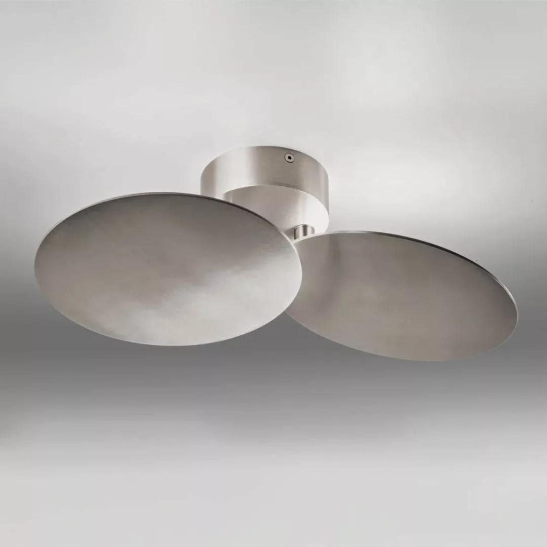 LED Deckenleuchte Plate in Aluminium-matt 2x 9W 1350lm 2-flammig günstig online kaufen