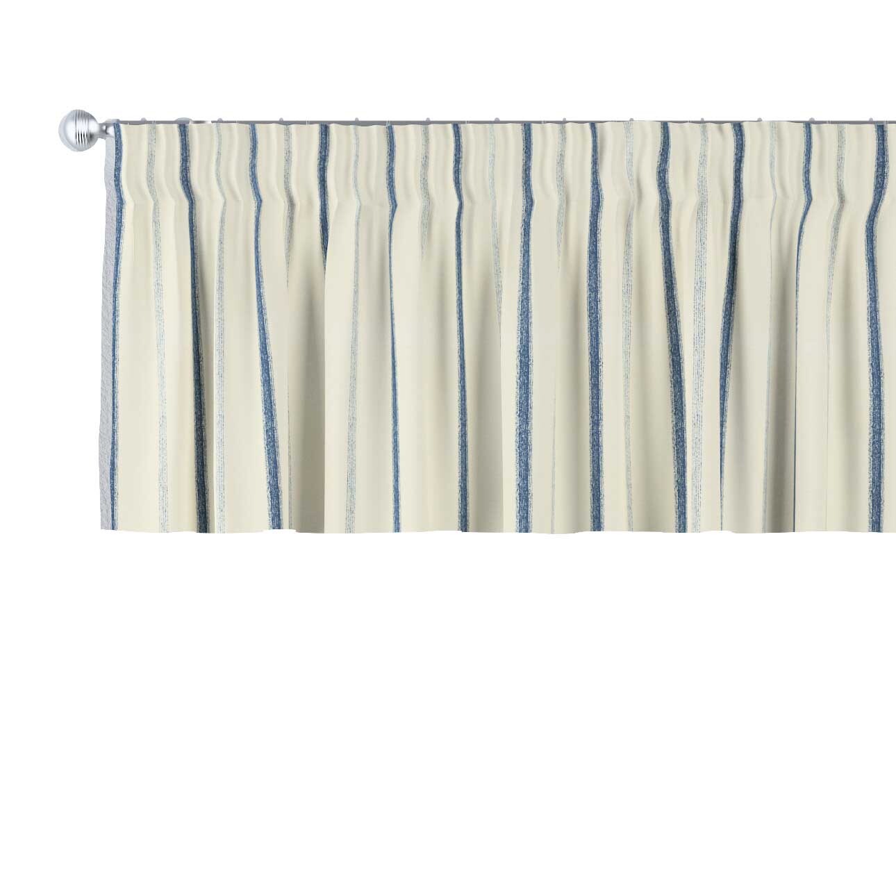 Kurzgardine mit Kräuselband, creme- blau gestreift, 390 x 40 cm, Avinon (12 günstig online kaufen