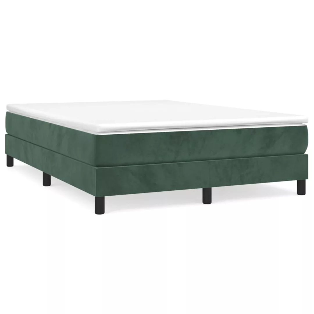 Vidaxl Boxspringbett Dunkelgrün 140x190 Cm Samt günstig online kaufen