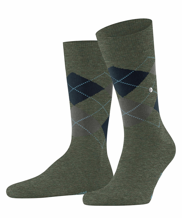 Burlington Edinburgh Melange Herren Socken, 40-46, Blau, Argyle, Schurwolle günstig online kaufen