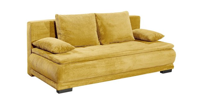 freiraum Schlafsofa LOREEN LUX.3DL, Liegefläche 162x207cm, mustard - 208x93 günstig online kaufen